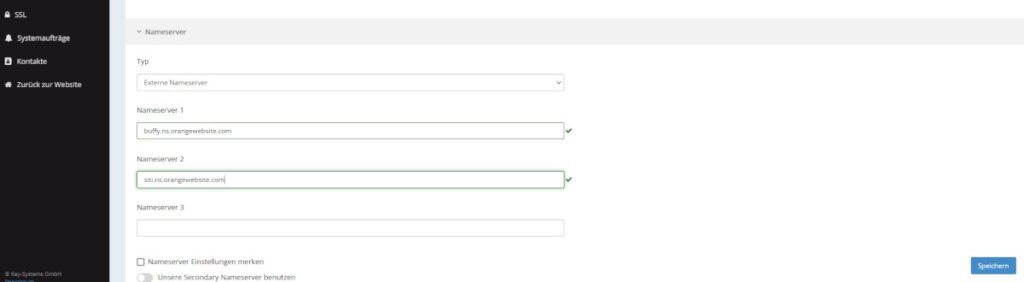 Externe Nameserver von OrangeWebsite bei domaindiscount24 eintragen für de-Domains ohne Wohnsitz oder ohne Betriebsstätte in Deutschland