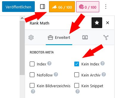 Sicherheit und Abmahnschutz einer Webseite erhöhen - mit RankMath Datenschutzseite und Impressum verstecken